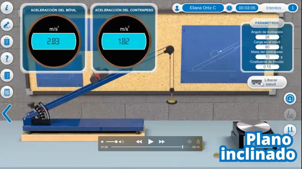 Simulador CloudLabs Plano Inclinado